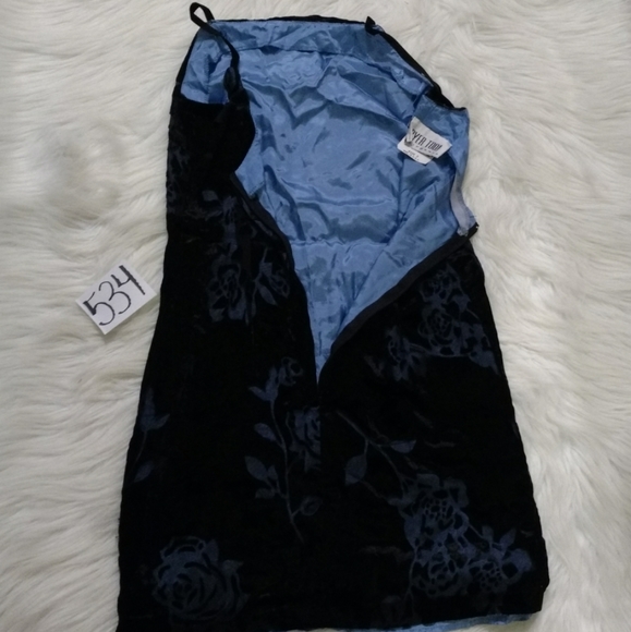 VINTAGE Black Velvet Box Cut Body Con Zip Up Back Mini Dress - Picture 10 of 15